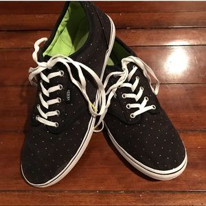 Black polkadot vans sneakers. Women 9.5. Men 8.0.
